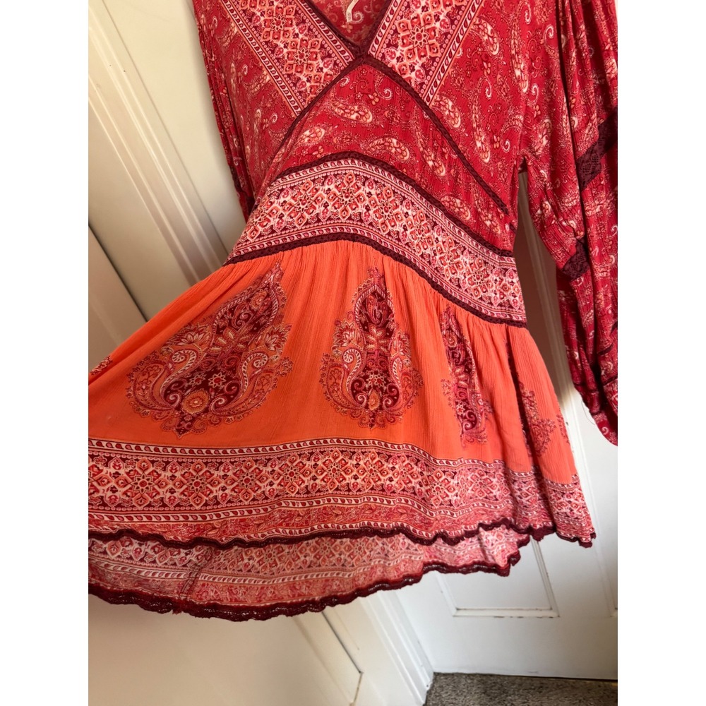 Free People Luna scarf print tunic dress size xs - Picture 7 of 13